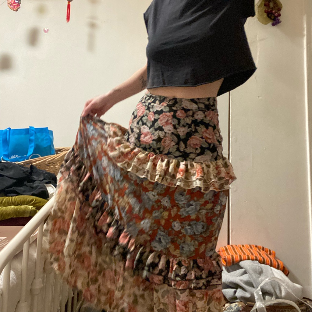 Floral Patchwork Maxi Skirt